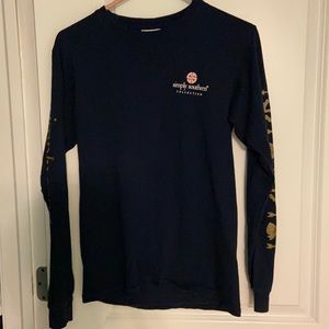 Long sleeve, navy, Simply Southern shirt.